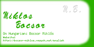 miklos bocsor business card